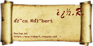 Ács Róbert névjegykártya