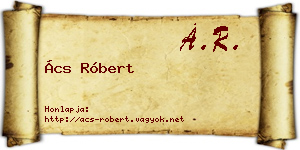 Ács Róbert névjegykártya